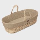 The Little Green Sheep Natural Quilted Moses Basket & Mattress - Truffle Rice