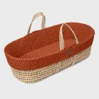 The Little Green Sheep Natural Quilted Moses Basket & Mattress - Terracotta Rice