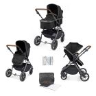 Ickle Bubba Cosmo 2 in 1 Plus Carrycot & Pushchair - Gunmetal/Black/Tan