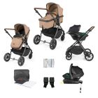 Ickle Bubba Cosmo All-in-One I-Size Travel System with Isofix Base - Gunmetal/Desert/Tan