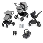 Ickle Bubba Comet 3 in 1 Travel System with Astral - Black/Space Grey/Black