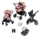 Ickle Bubba Comet 3 in 1 Travel System with Astral - Black/Dusty Pink/Black