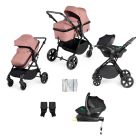 Ickle Bubba Comet All-in-One I-Size Travel System with Isofix Base - Black/Dusty Pink/Black
