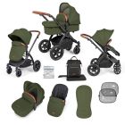 Ickle Bubba Stomp Luxe 2 in 1 Plus Pushchair & Carrycot - Black/Woodland/Tan
