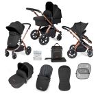 Ickle Bubba Stomp Luxe 2 in 1 Plus Pushchair & Carrycot - Bronze/Midnight/Black