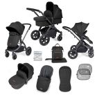 Ickle Bubba Stomp Luxe 2 in 1 Plus Pushchair & Carrycot - Black/Midnight/Black
