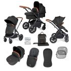 Ickle Bubba Stomp Luxe 2 in 1 Plus Pushchair & Carrycot - Black/Midnight/Tan