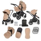 Ickle Bubba Stomp Luxe 2 in 1 Plus Pushchair & Carrycot - Black/Desert/Black