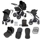 Ickle Bubba Stomp Luxe 2 in 1 Plus Pushchair & Carrycot - Silver/Midnight/Black