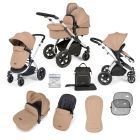 Ickle BubbaStomp Luxe 2 in 1 Plus Pushchair & Carrycot - Silver/Desert/Black