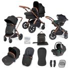 Ickle Bubba Stomp Luxe All-in-One Travel System with Isofix Base  - Bronze/Midnight/Tan