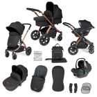 Ickle Bubba Stomp Luxe All-in-One Travel System with Isofix Base  - Bronze/Midnight/Black