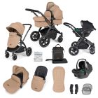 Ickle Bubba Stomp Luxe All-in-One Travel System with Isofix Base - Black/Desert/Black
