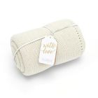 The Little Green Sheep Organic Knitted Cellular Baby Blanket - Linen