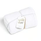 The Little Green Sheep Organic Knitted Cellular Baby Blanket - White