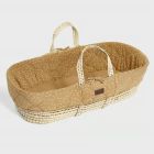 The Little Green Sheep Natural Quilted Moses Basket & Mattress - Honey Rice