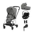 Cybex Mios Stroller with Cloud T i-Size Car Seat and Base Bundles - Chrome Black/Mirage Grey