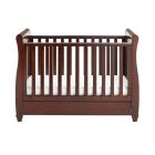 Babymore Eva Sleigh Dropside Cot Bed with Drawer - Brown
