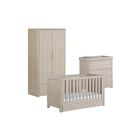 Babymore Luno 3 Piece Room Set with Drawer - Oak