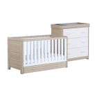 Babymore Luno 2 Piece Room Set with Drawer - White Oak