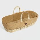 The Little Green Sheep Natural Quilted Moses Basket & Mattress - Honey