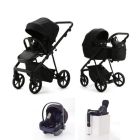 Mee-go Milano EVO 3 in 1 Plus Base Travel System - Abstract Black