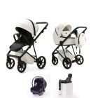 Mee-go Milano EVO 3 in 1 Plus Base Travel System - Pearl White
