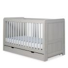Ickle Bubba Pembrey Cot Bed and Under Drawer - Ash Grey