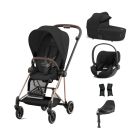 Cybex Mios Stroller with Cloud T i-Size Car Seat and Base Bundles - Rose Gold/Sepia Black