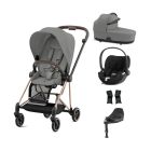 Cybex Mios Stroller with Cloud T i-Size Car Seat and Base Bundles - Rose Gold/Mirage Grey