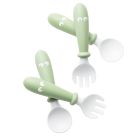 BabyBjorn Baby Spoon & Fork (4-pcs) Powder Green