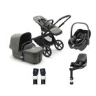 Bugaboo Fox 5 Complete Pushchair with Maxi Cosi Pebble 360 Car Seat and Base Bundle - Black/Forest Green