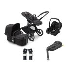 Bugaboo Fox 5 Complete Pushchair with Maxi Cosi Cabriofix i-Size Car Seat and Base Bundle - Black/Midnight Black