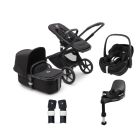 Bugaboo Fox 5 Complete Pushchair with Maxi Cosi Pebble 360 Pro Car Seat and Base Bundle - Black/Midnight Black