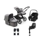 Bugaboo Fox 5 Complete Pushchair with Maxi Cosi Pebble 360 Pro Car Seat and Base Bundle - Graphite/Grey Melange