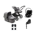 Bugaboo Fox 5 Complete Pushchair with Cybex Cloud T i-Size Car Seat and Base Bundle - Graphite/Grey Melange
