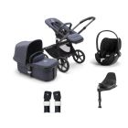 Bugaboo Fox 5 Complete Pushchair with Cybex Cloud T i-Size Car Seat and Base Bundle - Graphite/Stormy Blue
