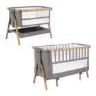 Tutti Bambini Cozee XL Bedside Crib & Cot - Oak/Charcoal