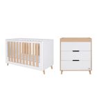 Tutti Bambini Fika Mini 2 Piece Furniture Set - White & Light Oak