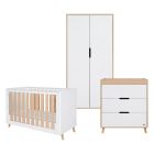 Tutti Bambini Fika Mini 3 Piece Furniture Set - White & Light Oak