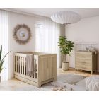 Venicci Forenzo 2 Piece Cot Bed & Dresser Set - Honey Oak