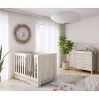 Venicci Forenzo 2 Piece Cot Bed & Dresser Set - Nordic White
