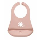 Jane Snap Roll-up Silicone Bib - Pale