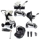 Babymore Mimi Travel System Pecan i-Size Car Seat with ISOFIX Base - Silver