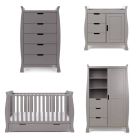 Obaby Stamford Classic Sleigh 4 Piece Room Set - Taupe Grey