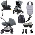 Silver Cross Dune Pushchair with Newborn Pod + Ultimate Pack - Glacier