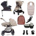 Silver Cross Dune Pushchair with Newborn Pod + Ultimate Pack - Stone