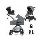 Silver Cross Dune Pushchair with Compact Carrycot + Travel Pack - Glacier
