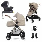 Silver Cross Dune Pushchair with First Bed Carrycot + Travel Pack - Stone