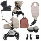 Silver Cross Dune Pushchair with First Bed Carrycot + Ultimate Pack - Stone